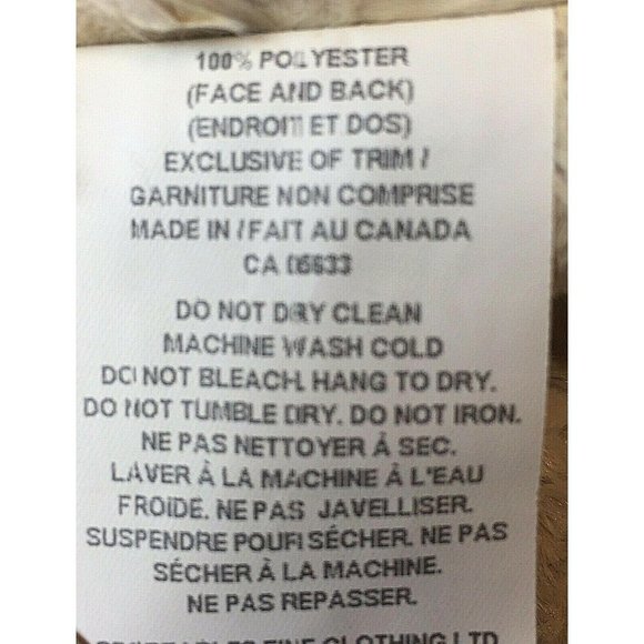 Robert Kitchen Canada Cream Beige Soft Vegan Faux Fur Full Zipper M Vest - Picture 8 of 10